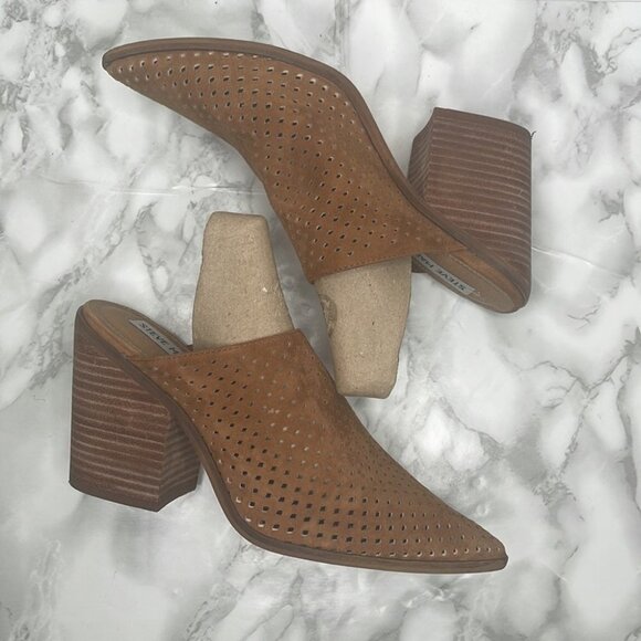 Steve Madden Sully Mule Cognac Suede Sz 7.5 - Picture 3 of 16